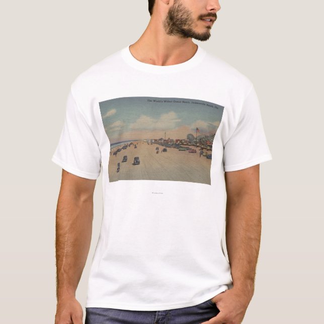 Camiseta Praia de Jacksonville, FL - o Ocea o mais largo do (Frente)