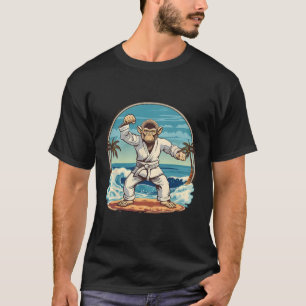 Camiseta Praia de Karate Monkey Kickboxing Jiu-jitsu Mma Ma