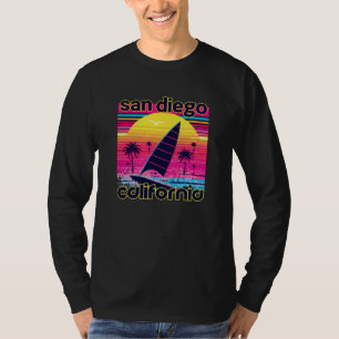 Camiseta Praia de Lembrança de Estilo Retro dos Anos 80 de