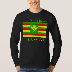 Camiseta Praia de Napili Ilhas Hawaii Praia de Bandeira do