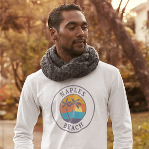 Camiseta Praia de Nápoles, Estilo Clássico Desbotado da Fló