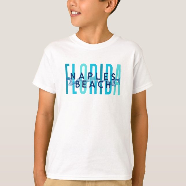 Camiseta Praia de Nápoles na Flórida (Ondas Oceânicas) (Frente)