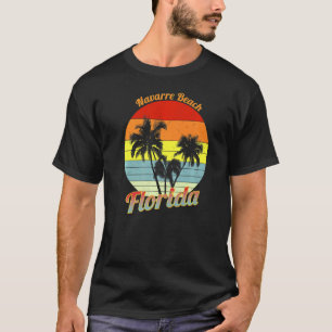 Camiseta Praia de Navarre Flórida Palmeiras Tropicais Retro
