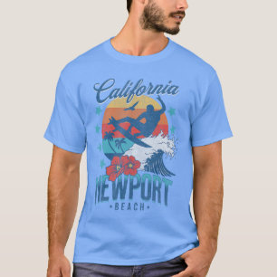 Camiseta Praia de Newport Califórnia Surf Viagem Vintage