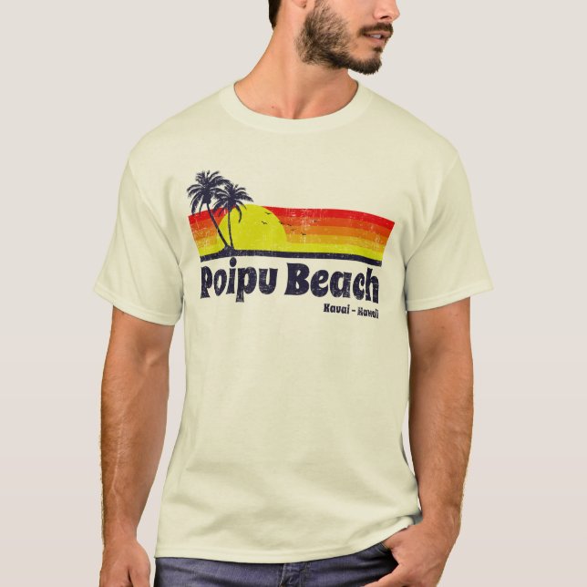 Camiseta Praia de Poipu do vintage (Frente)