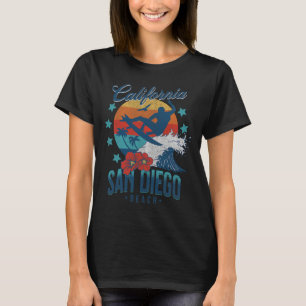 Camiseta Praia de San Diego Califórnia Surf Vintage Férias