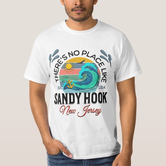 Camiseta Praia de Sandy Hook, Nova Jersey (Frente)