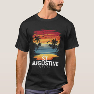 Camiseta Praia de St Augustine Flórida Surfboard Surfando V