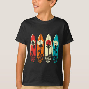 Camiseta Praia de surfe da palmeira tropical do Havaí Retro