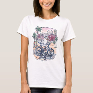 Camiseta Praia de Veneza Califórnia Ciclismo Pelicano Fofo