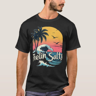 Camiseta Praia de Verão Sentindo Salgado Férias
