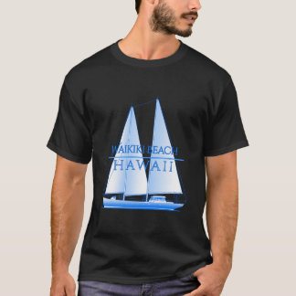 Camiseta Praia de Waikiki Havaí Náutica Vela Marinheiro
