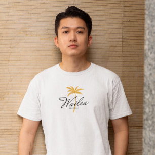 Camiseta Praia de Wailea, Maui Minimal Estilo Vintage de Ro
