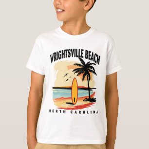 Camiseta Praia de Wrightsville Carolina do Norte Surfboard 