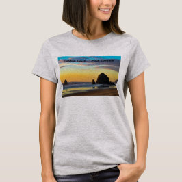 Camiseta Praia do canhão - rocha do monte de feno no por do