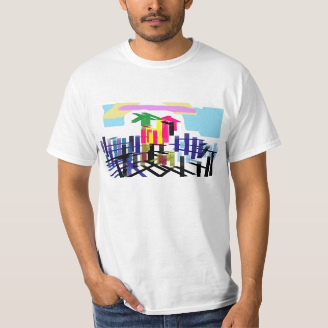 Camiseta Praia do flamingo rosa (Frente)