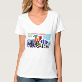 Camiseta Praia do flamingo rosa