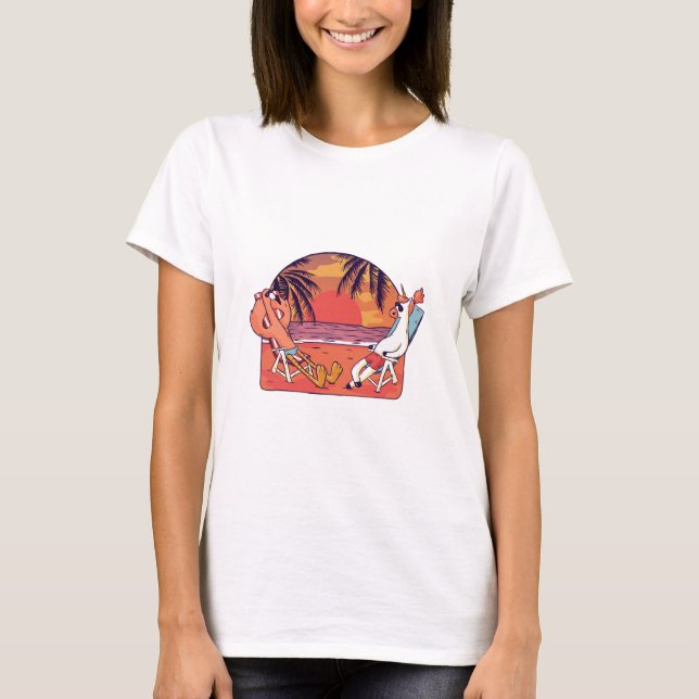 Camiseta Praia do Flamingo Unicórnio (Frente)