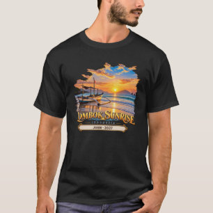 Camiseta Praia do nascer do sol personalizada de Lombok