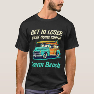 Camiseta Praia do Oceano San Diego Garota de Surfe Mulheres