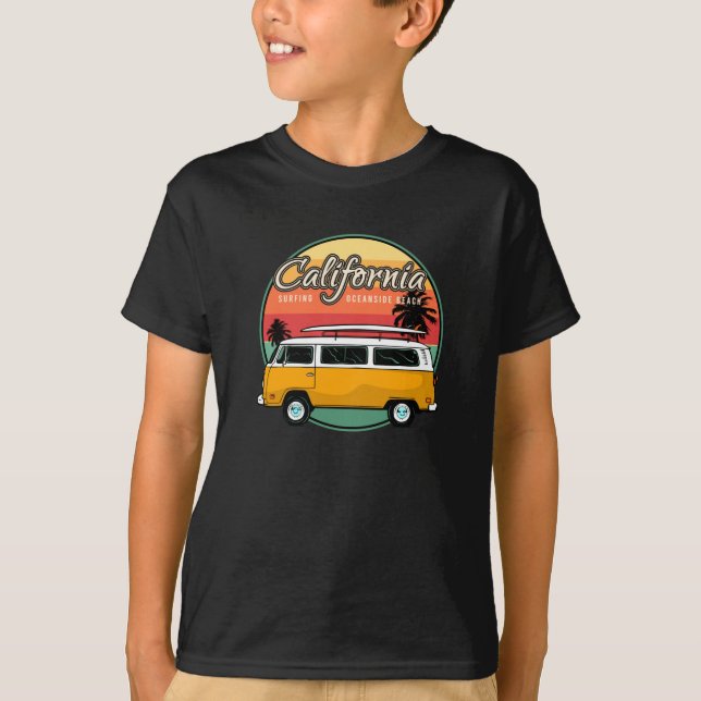 Camiseta Praia do Oceanside do California Surfing (Frente)