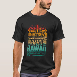 Camiseta Praia do Pôr do Sol Oahu Costa Norte do Havaí Surf
