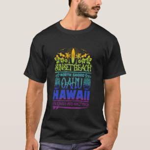Camiseta Praia do Pôr do Sol Oahu Costa Norte Havaí Surf Re