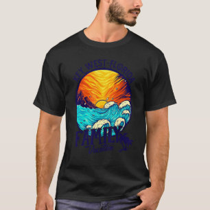 Camiseta Praia do Pôr do Sol Retro Key West Flórida Férias