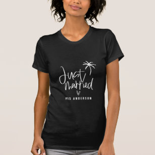 Camiseta Praia do presente de casamento da palmeira do