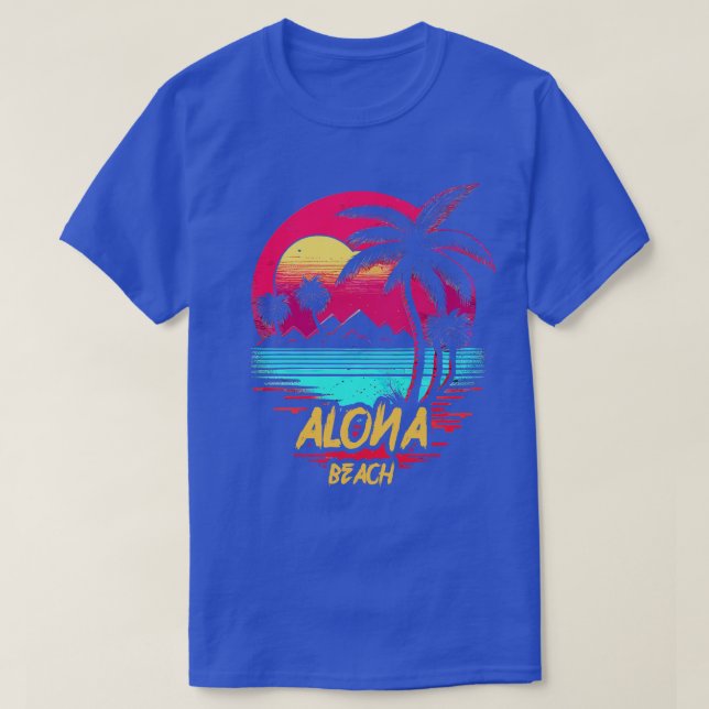 Camiseta Praia do Retrowave Beach Alona (Frente do Design)