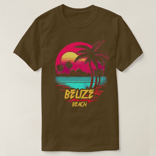 Camiseta Praia do Retrowave Beach Belize (Frente do Design)