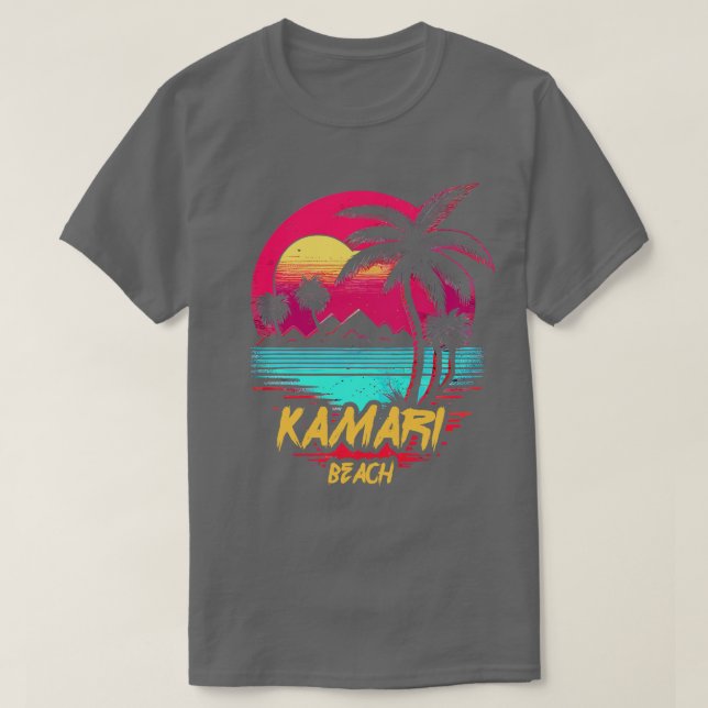 Camiseta Praia do Retrowave Beach Kamari (Frente do Design)