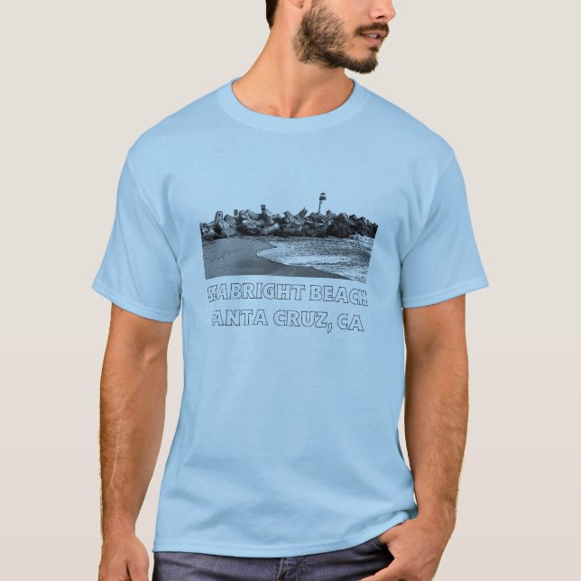 Camiseta Praia do Seabright dos homens, t-shirt de Santa (Frente)