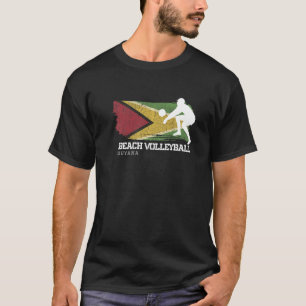 Camiseta Praia do Voleibol Guiana Bandeira Ama Jogada de Vo