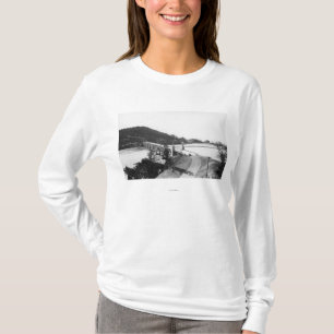 Camiseta Praia Dourado, ponte de Oregon sobre o rio