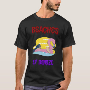 Camiseta Praia e Bebendo de Verão de Booze Dizendo Sarcásti