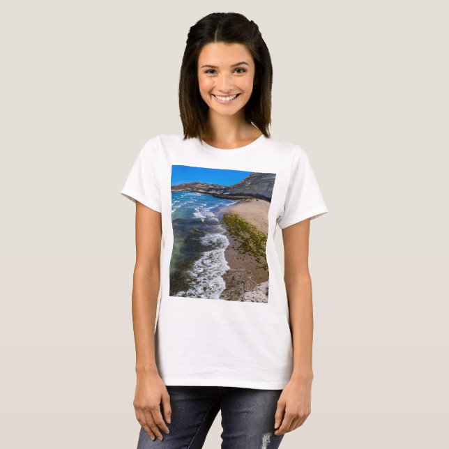 Camiseta Praia em Puerto Piramides, Argentina (Frente Completa)