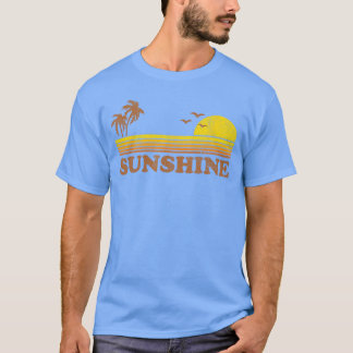 Camiseta Praia Ensolarada Vintage Pôr do Sol Retro Verão 70