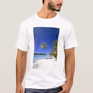 Camiseta Praia ladeada por palmeiras Ilhas Cook