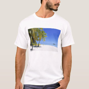 Camiseta Praia ladeada por palmeiras Ilhas Cook 3