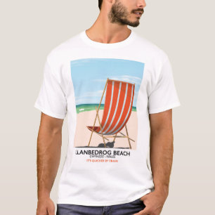 Camiseta Praia Llanbedrog, Gwynedd poster à beira-mar do Pa