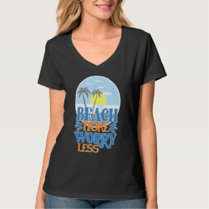 Camiseta Praia Mais Menos Preocupada Férias Essenciais