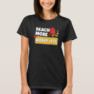 Camiseta Praia Mais Preocupada Menos Férias Víblias de Verã