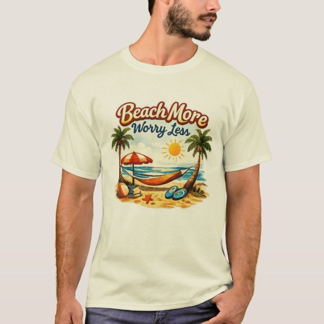 CAMISETA PRAIA MAIS PREOCUPE MENOS (Frente)