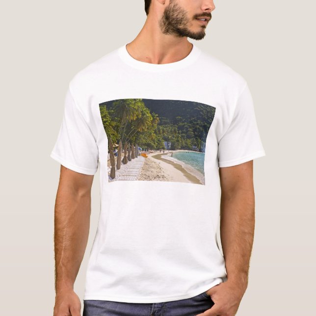 Camiseta Praia na Baía do Jardim de Cane, Ilha de Tortola (Frente)