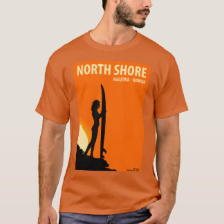 Camiseta Praia Norte Haleiwa Havaí Vintage Retro Surf EUA