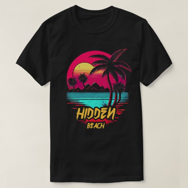 Camiseta Praia Oculta do Retrowave (Frente do Design)