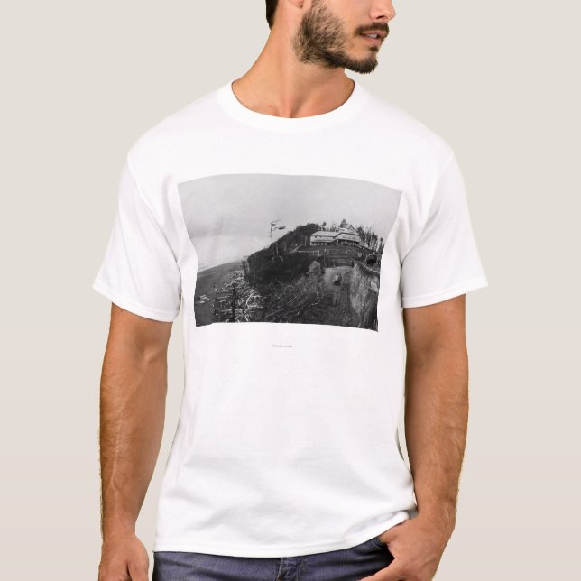 Camiseta Praia pacífica, WA - hotel da praia e velho (Frente)