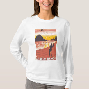 Camiseta Praia & papagaios - praia do canhão, Oregon