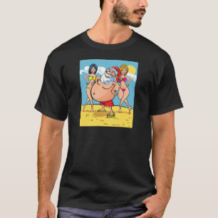 Camiseta praia Papai Noel do biquini